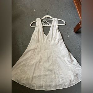 White V-Neck Mini Dress